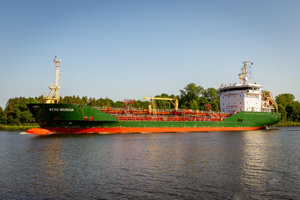 Cargo ship in Kiel Canal