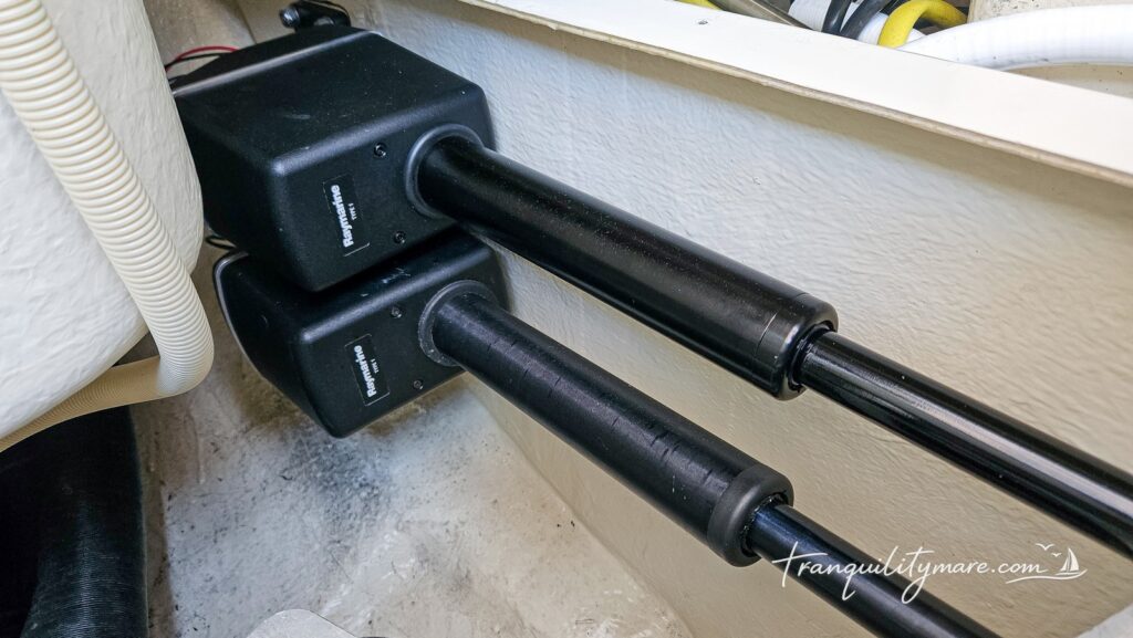 Two Raymarine electric autopilots installed in parallel on Malo 39